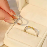 Gold Diamond Couple Rings with 1 Carat Diamonds and Modern Minimalist Style